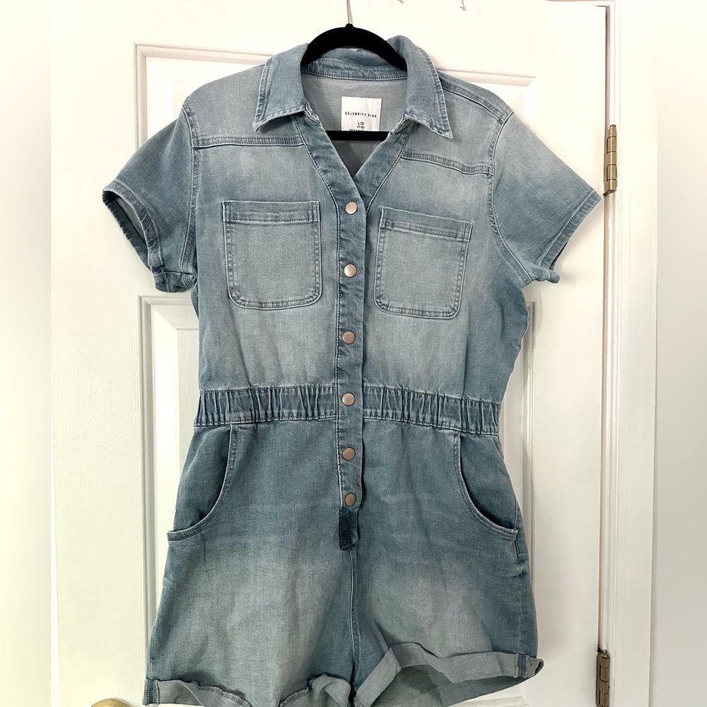 Jean shorts jumpsuit